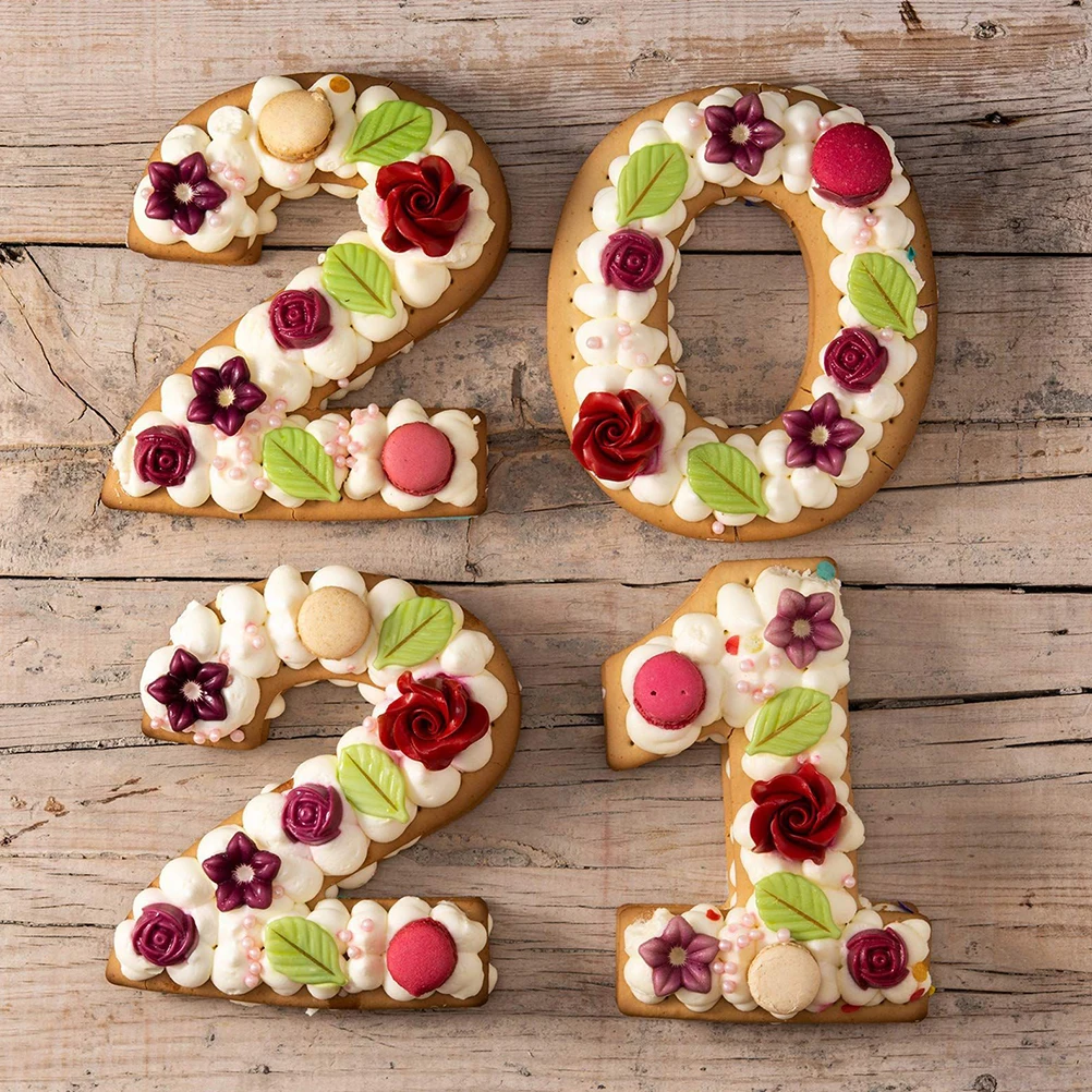 9pcs 0-8 Number Cake Molds Plastic Diy Baking Stencils For Cookies Candy Making Premium Reusable Cutting Templates