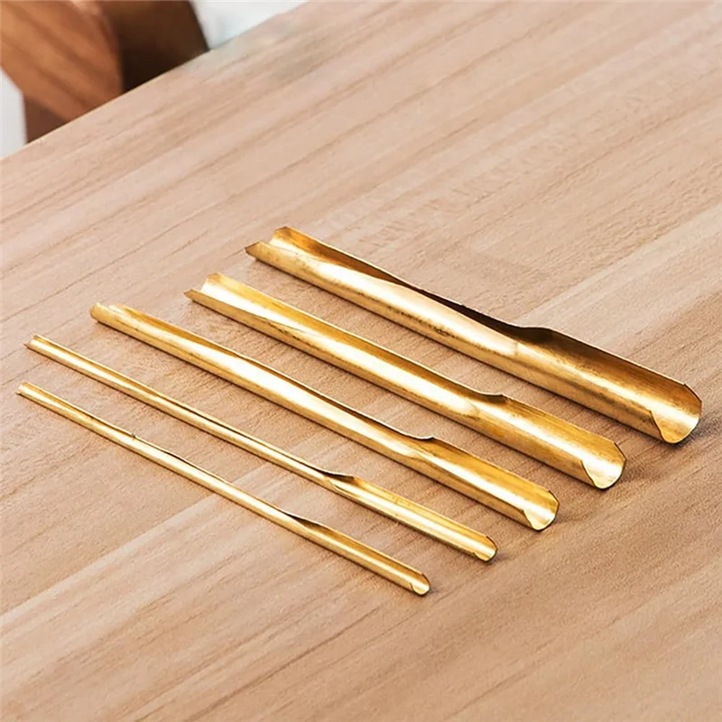 

YWDZ-5Pcs/Set Practical Brass Clay Hole Cutters Wear Resistant Punch Tools Slotting Sculpting Set For Pottery Carving