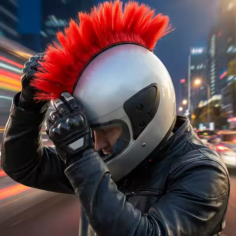 Motorcycle Helmet Decorative Wig Multi Color Removable Helmet Accessories Funny Colorful Creatively Headwear Prop For Event