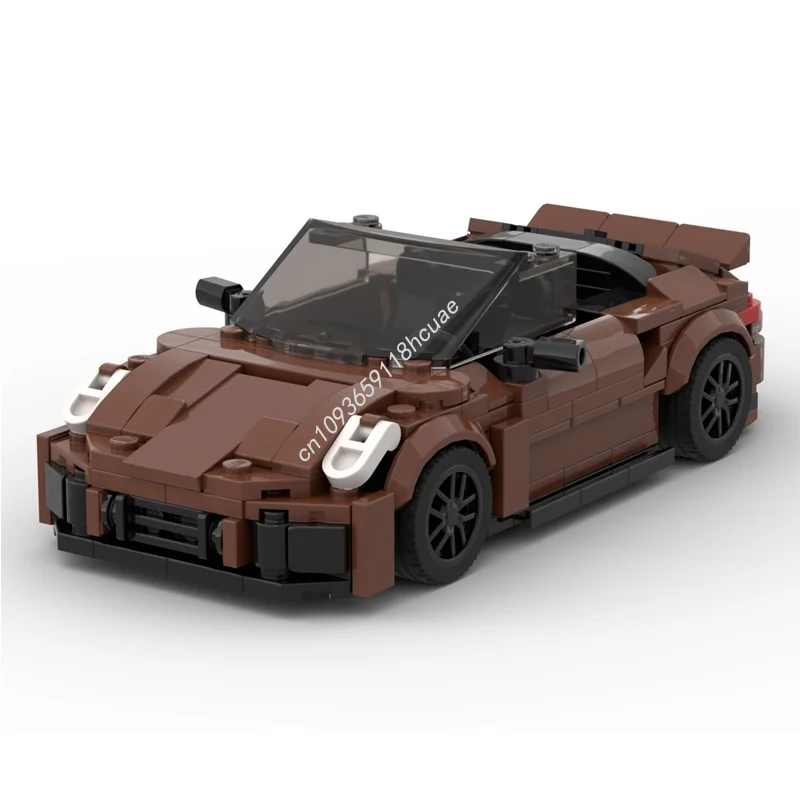 295 elementów MOC Porsche Turbo S Cabriolet Model Klocki Konstrukcyjne Zabawka Architektura Składanie Prezent Świąteczny Pomysł DIY Edukacja Dla Dzieci