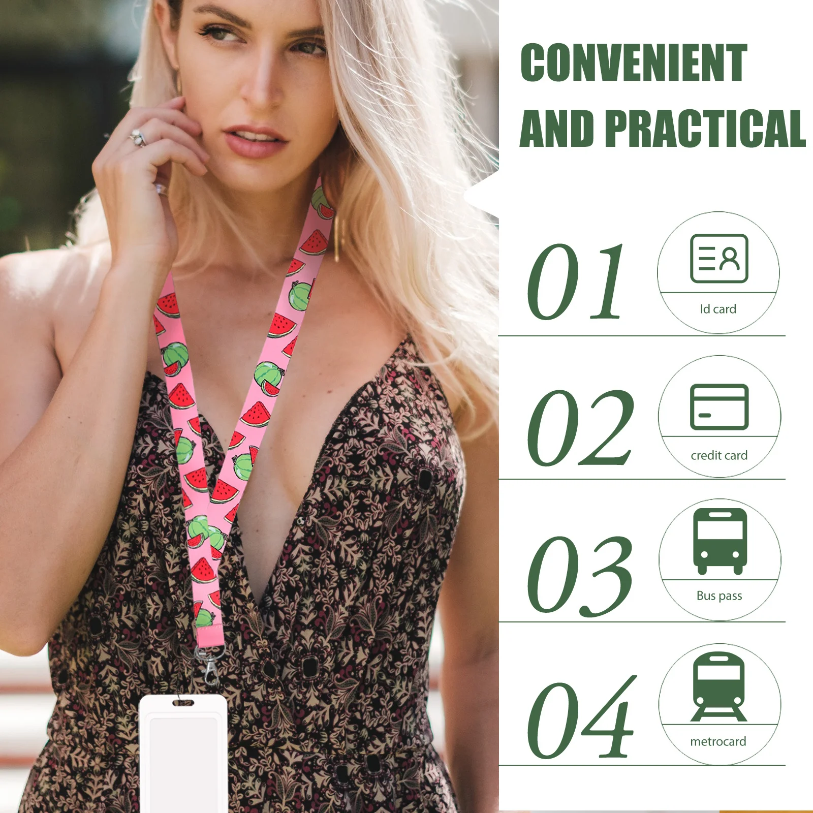 

3Pcs Long Lanyard with Clips Id Badge Holder Comfortable Wearable for Office Factory Staff Nurse Daily Use Lanyards