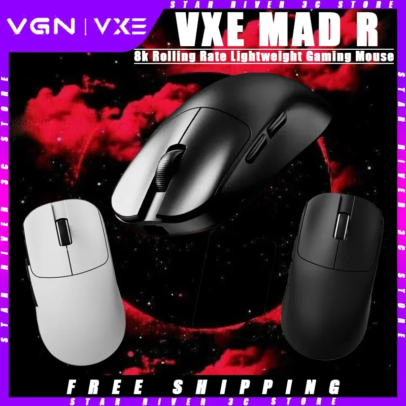 

VGN VXE MAD R MAJOR Gaming Mouse 8k Polling Rate FPS PAW3950 Sensor Lightweight Wireless Mouse Customized Pc Gamer Accessories