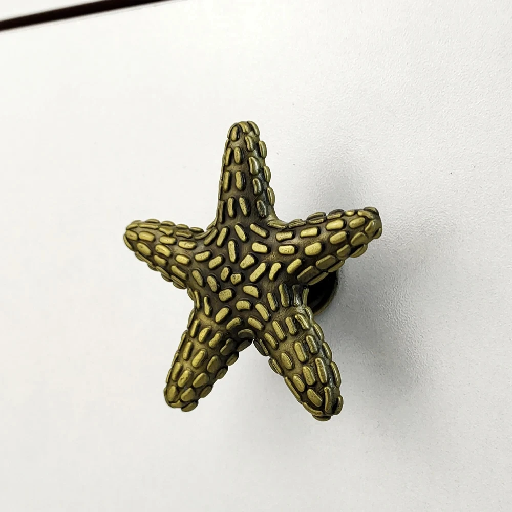 Antique Sea Star Cabinet And Drawer Pulls Ocean Style Handles Furniture Wardrobe Knobs Cupboard Drawer Shoes Cabinet Pulls