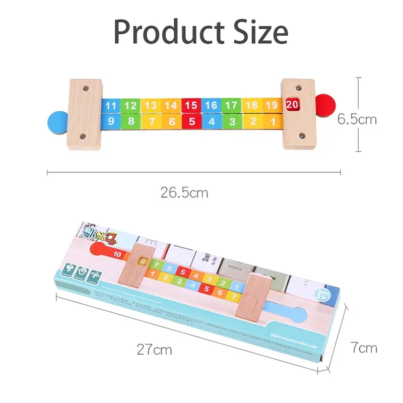 Montessori Kinderen Houten Wiskunde Rekenen Leren Speelgoed Onderwijs Optelling Liniaal Educatief Nummer Voor Kinderen Leermiddelen