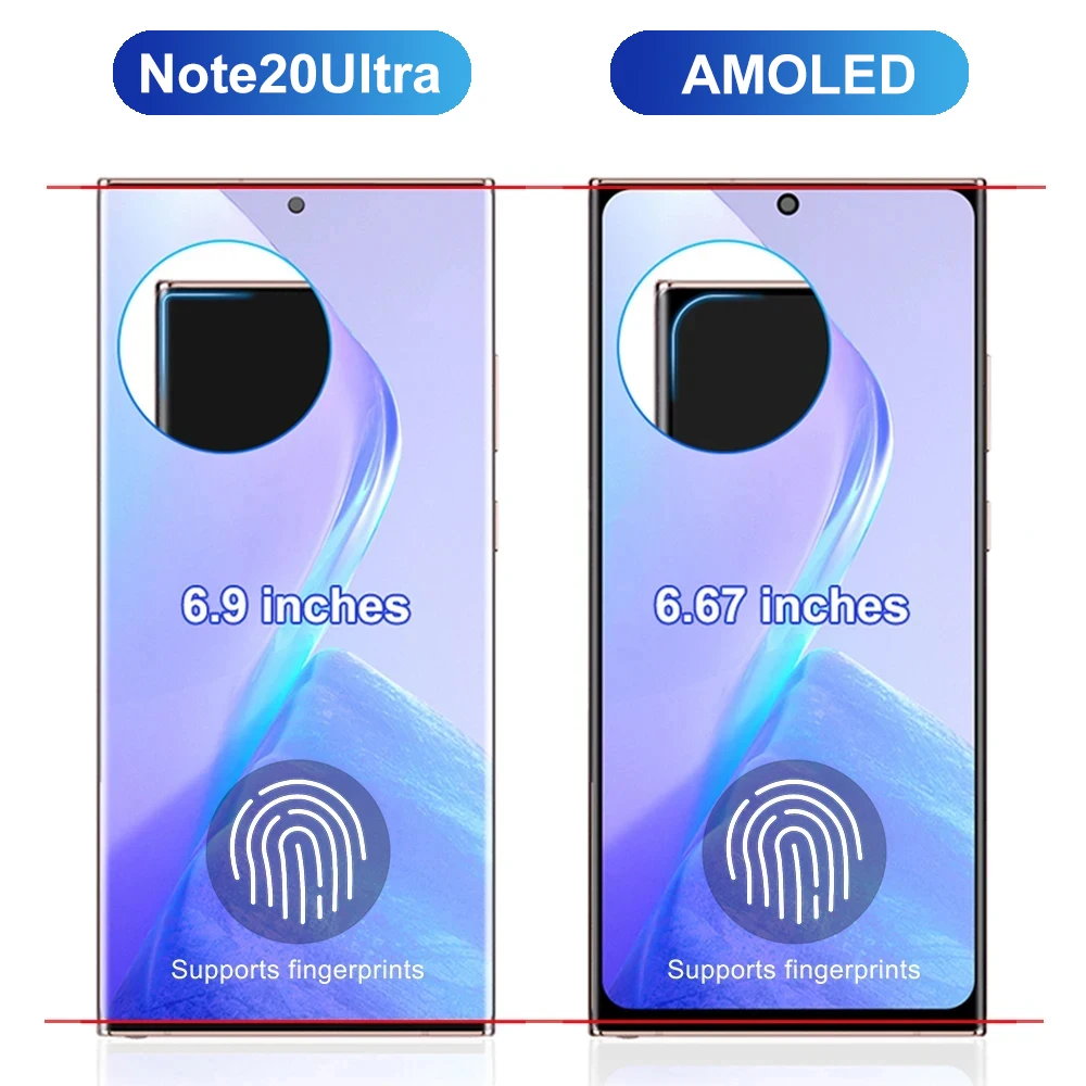 AMOLED Note 20 Ultra Screen Assembly for Samsung Galaxy Note20 Ultra 5G N985F N986B Lcd Display Digital Touch Screen with Frame