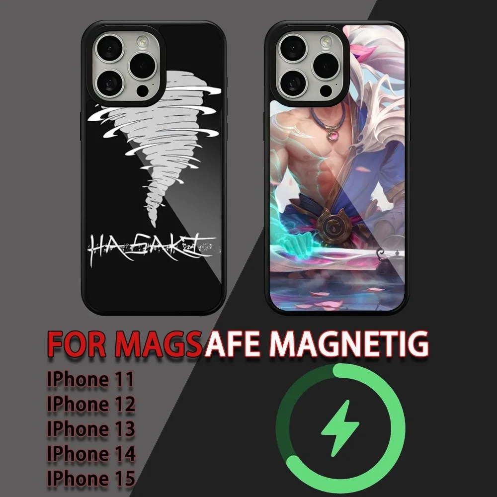 Yasuo League of Legends  Phone Case For iPhone 15 14 13 12 11 Pro Max Plus Magsafe Magnetic Wireless Charging Cover