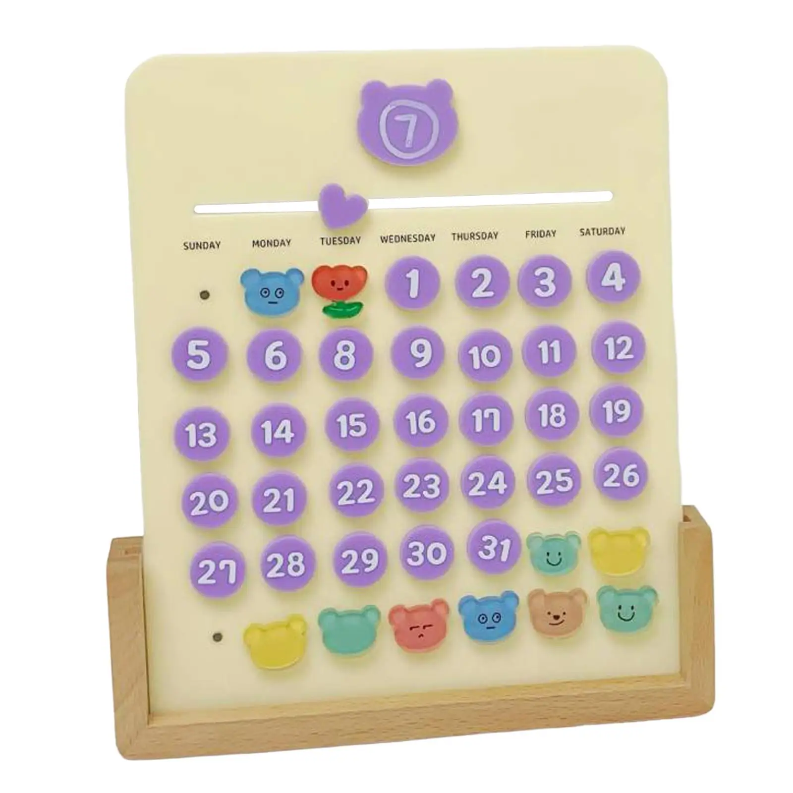 

Perpetual Calendar, Educational Toys Acrylic Reusable Learning Calendar for Office Decor