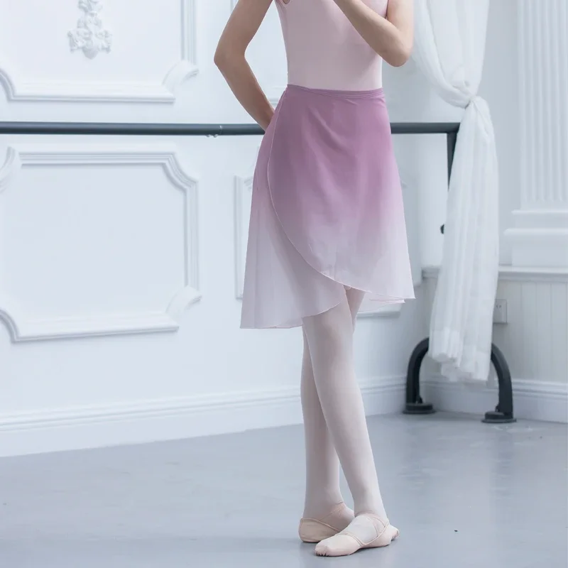 Vêtements de ballerine longs pour filles, couleur décolorée, vêtements de danse pour adultes, vêtements de danse d'été, jupe de ballet rose/violet pour filles