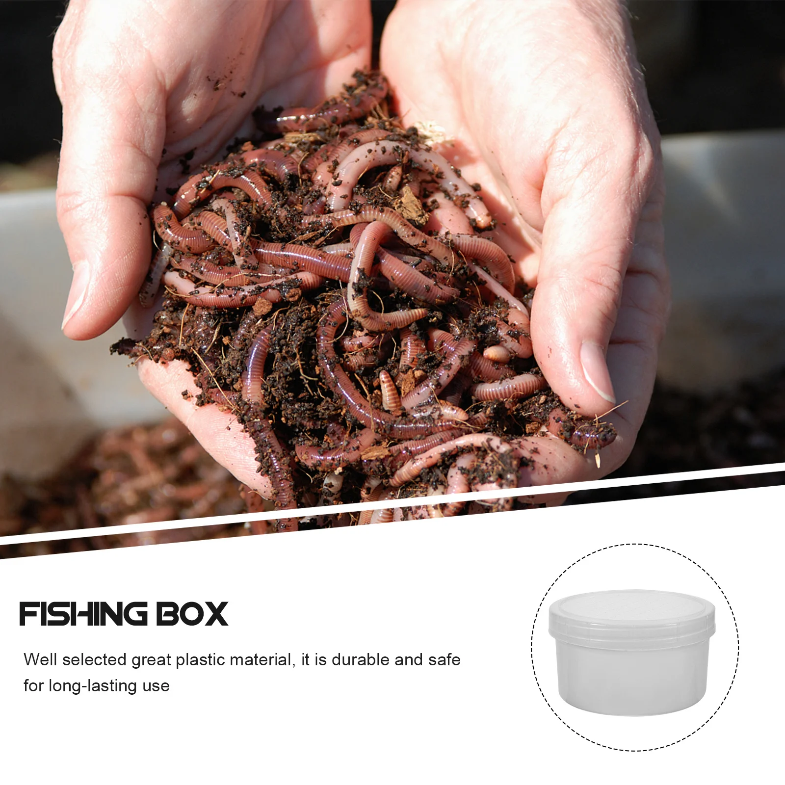 

Small Earthworm Box Great Workmanship Easy to Carry Outdoor Fishing Bait Case Professional Lures Box Fishing Supplies