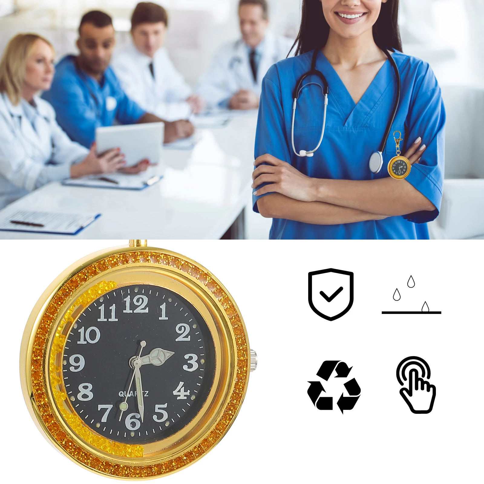 1 шт., кварцевые карманные часы с большим циферблатом для детей, детские портативные часы из сплава с большими цифрами, подарок для пожилых людей, модное обучение времени