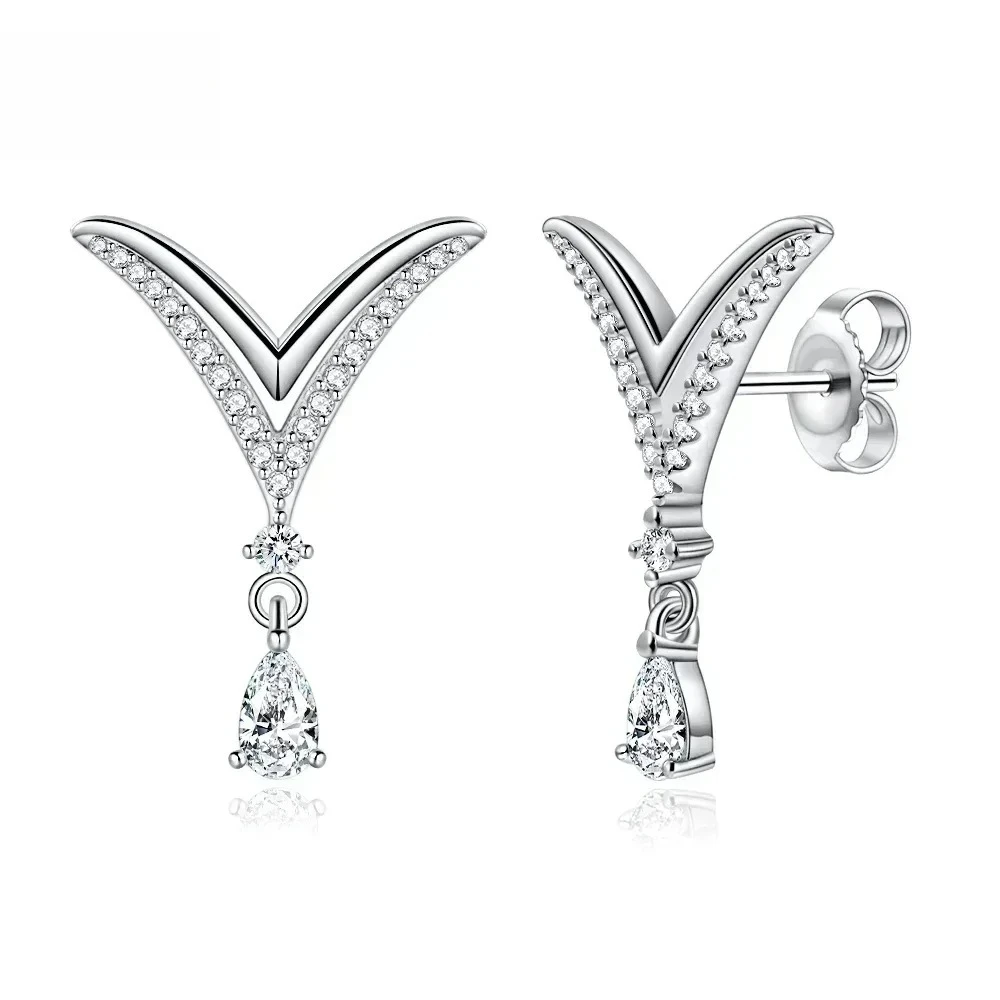

LinkerLove Moissanite Water Drop Pendant Earrings for Women S925 Sterling Silver Pear Cut Diamond Stud Earrings Party Jewelry