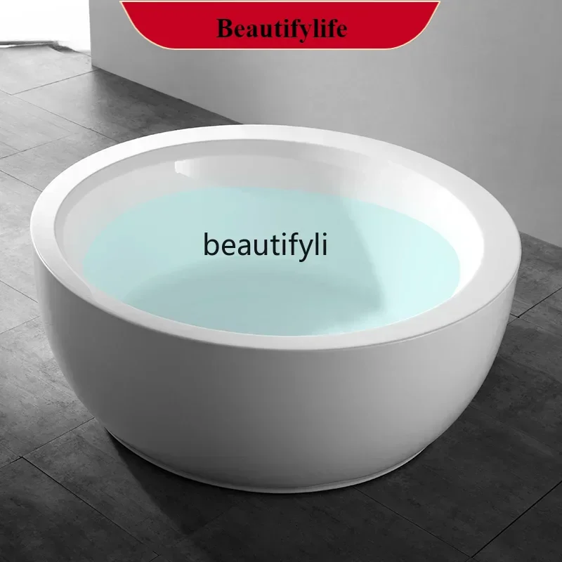 

FF5 Small apartment acrylic bathtub household ordinary bathroom single round bath tub