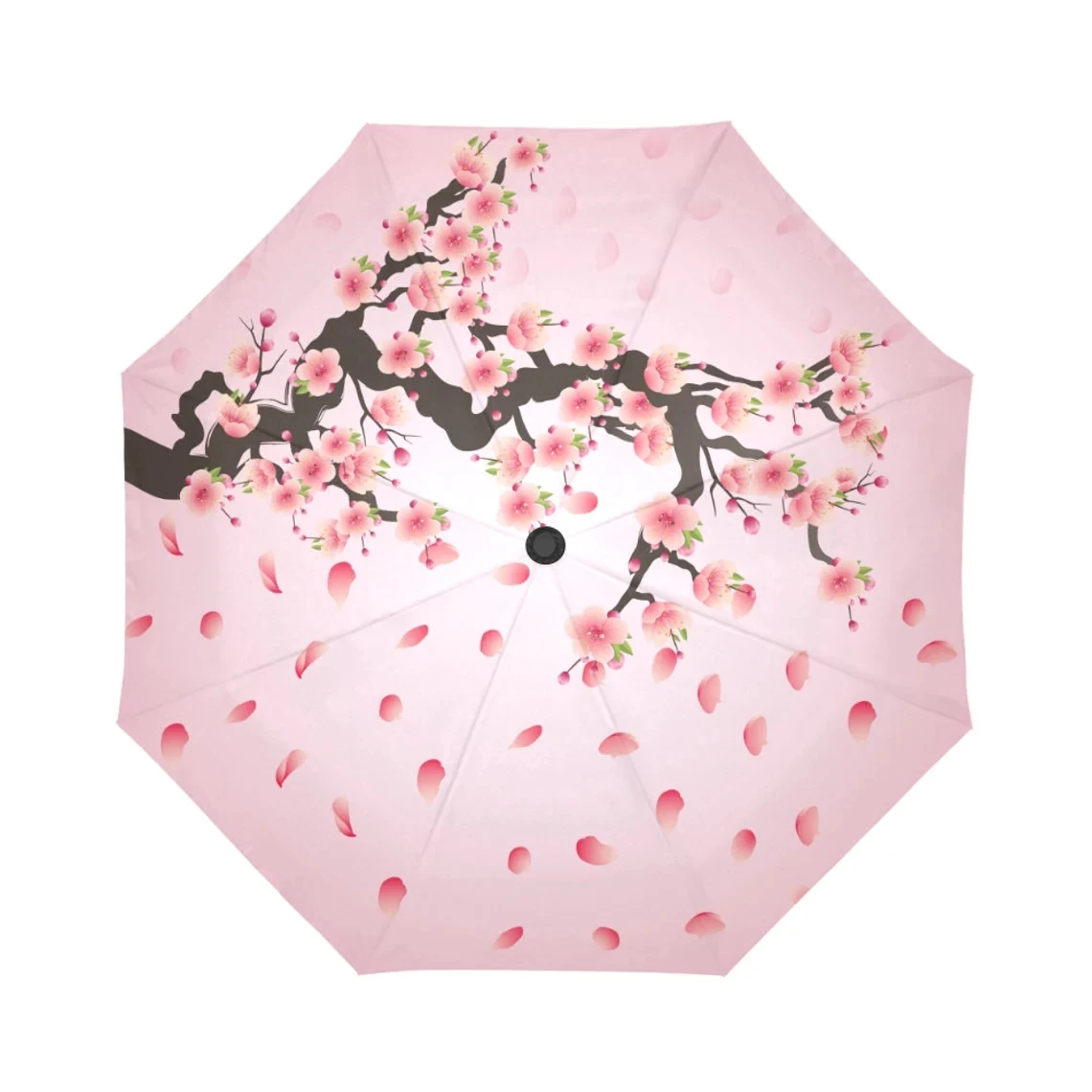 

Pink Cherry Blossom Floral Print Umbrella Lightweight Small Portable Travel Umbrella,Durable Backpack Pocket Folding Umbrellas
