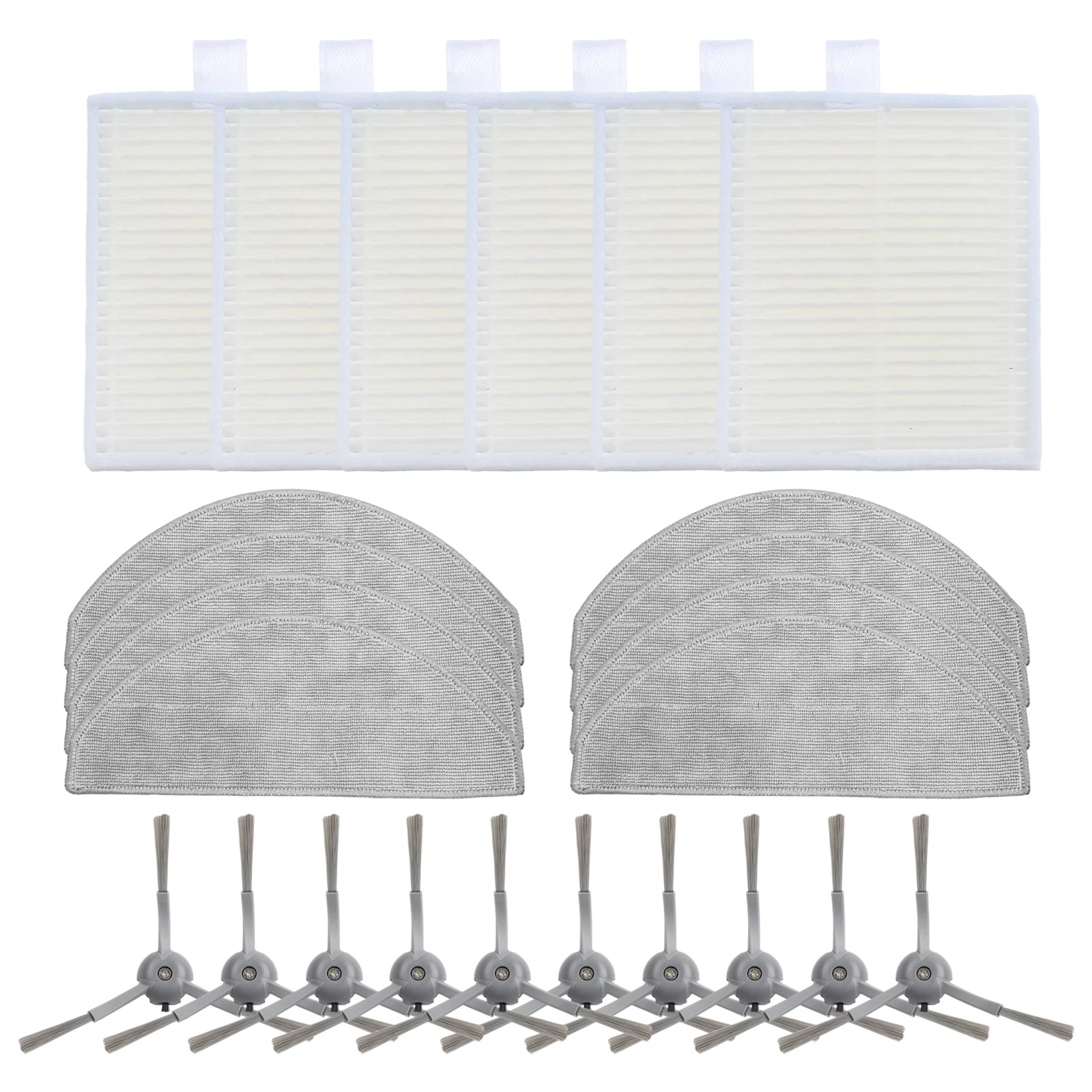

Side Brush Filter Mop Cloth Kit For Vyzzle-D10 For ILIFE-V20 For-Laresar For-L10,For-Roidmi Eve For-ROOK S Robotic Vacuum Parts