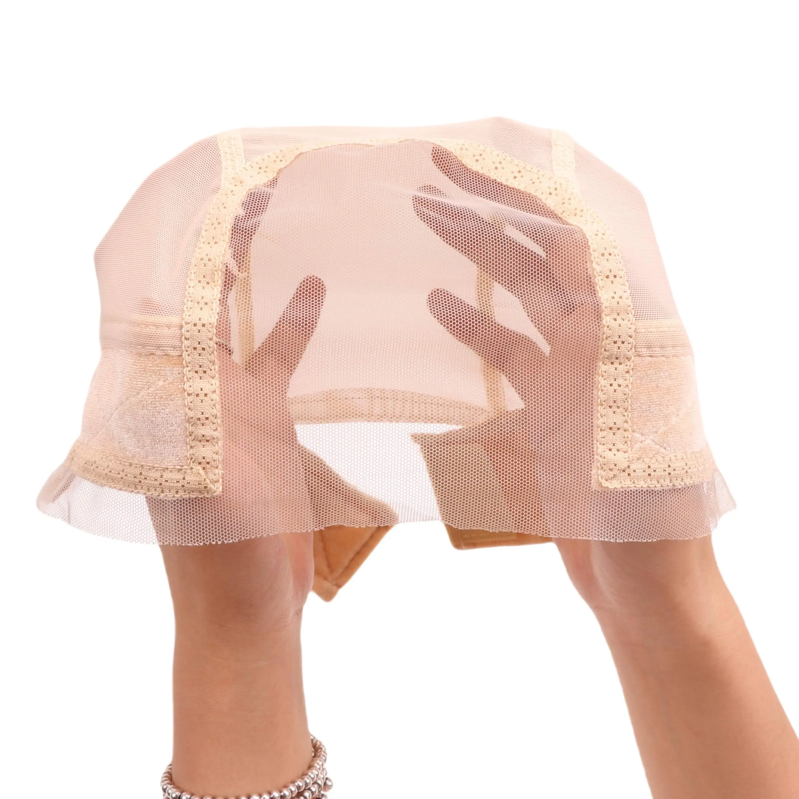 

Кепка для парика с кружевной ручкой для женщин, бесклеевая дышащая кружевная передняя шапочка для парика с регулируемой эластичной повязкой на голову, нескользящий захват для парика