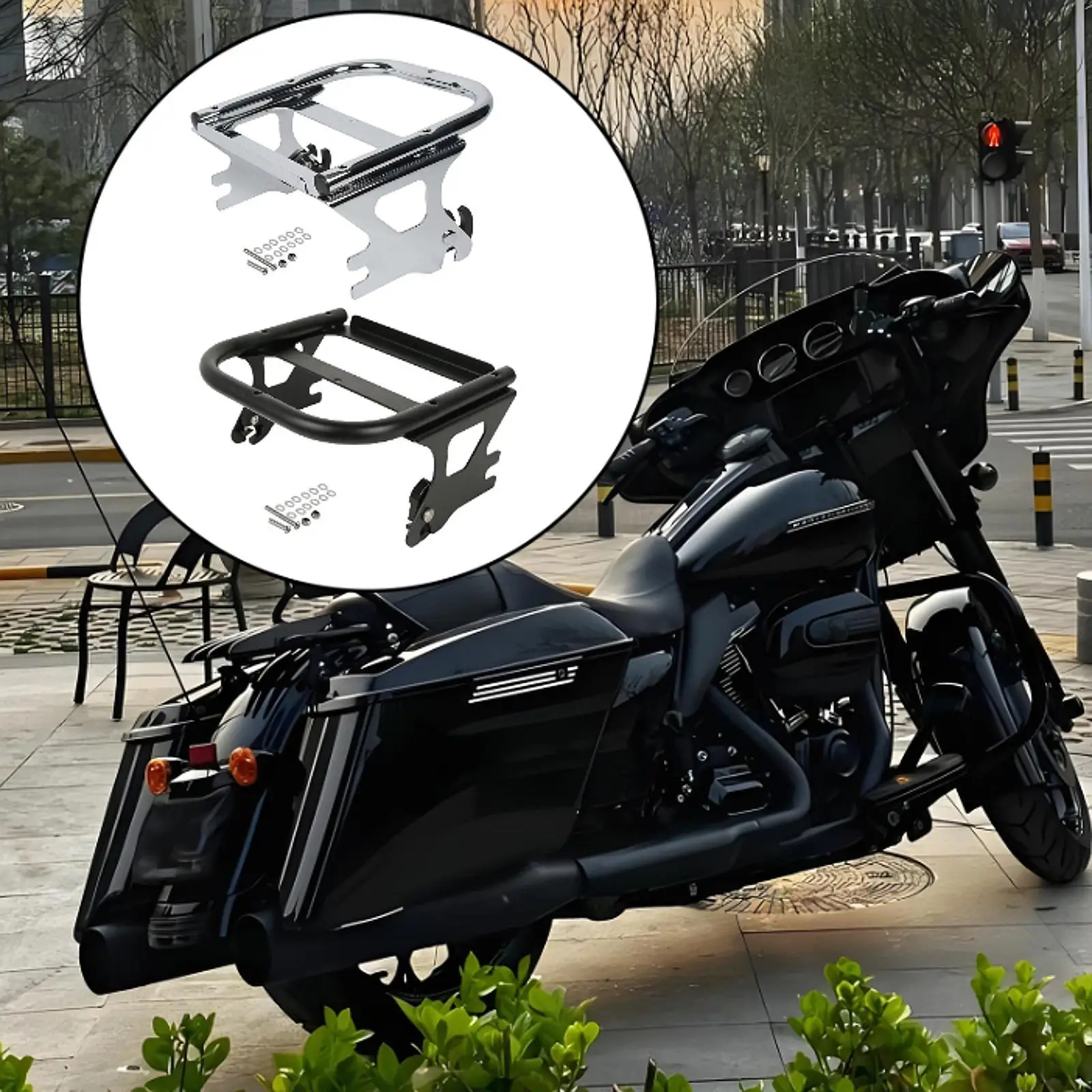 

Motorcycle Luggage Holder with Docking Hardware Kit Easy to Use Rear Carrier