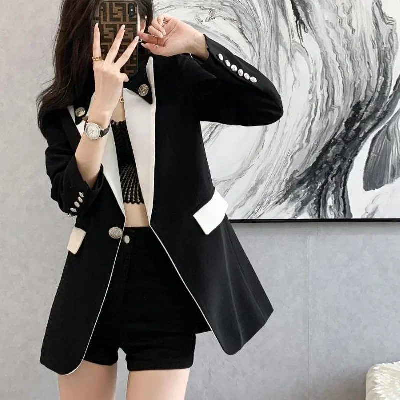 Coats for Women Korean Fashion High Quality Slim Blazer Woman Skinny Jacket Popular Clothes 2025 New Collection In Outerwears