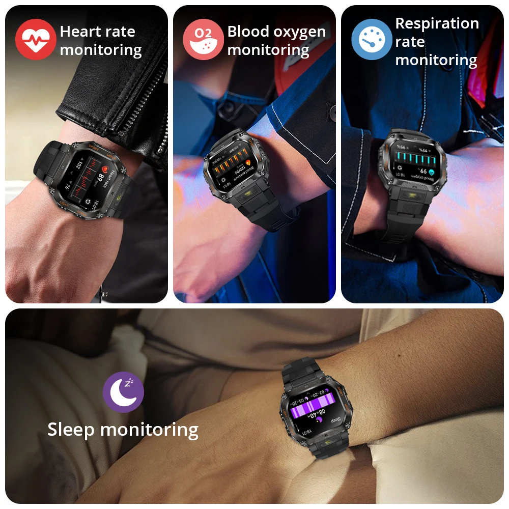 COLMI P85 Smartwatch Men Bluetooth Call Rugged Smart Watch 3ATM IP68 Waterproof LED Flashlight Outdoor Sports Fitness Watches - Image 3