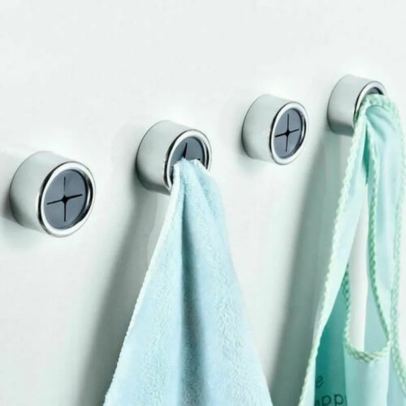 1/2/3Pcs Towel Hooks Push in Tea Towel Holder Grip Hook Self Adhesive Kitchen Bathroom Cloth Clip Hook Free Punching