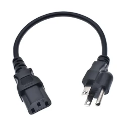 US NEMA 5-15P to IEC C13 AC Power Cord, American Standard Three plug to C13 18AWG  1ft  Extension Cable