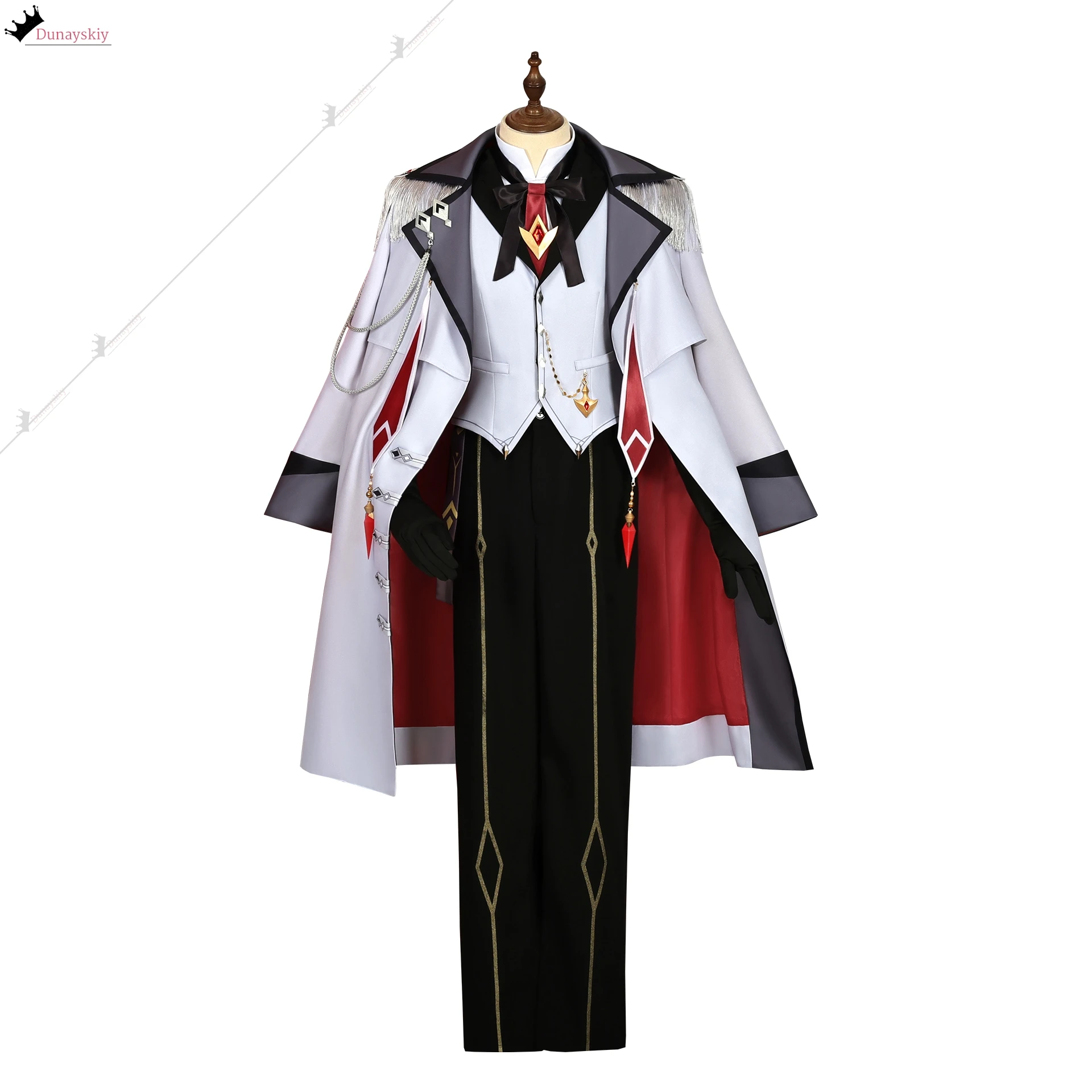 عيد رائع Tartaglia تأثيري أنيمي لعبة GENSHIN تأثير زي خمر شهم الرجال البدلة وتتسابق شعر مستعار أحذية الدعامة الدعاوى