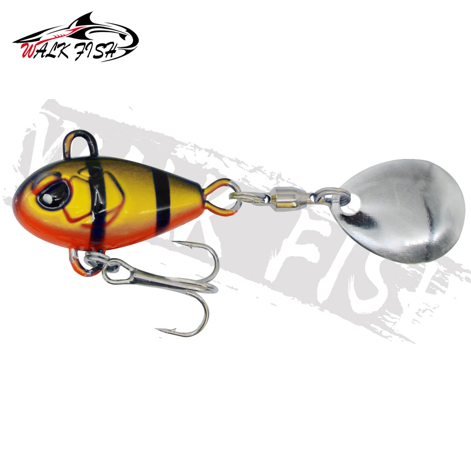 SPAZIERGANG FISCH 1PCS Neue Schwanz Spinning 14g Balance Rotierenden Metall Jig VIB Vibration Köder Spinner Löffel sinkende Köder Angeln Locken Pesca – Detail 12