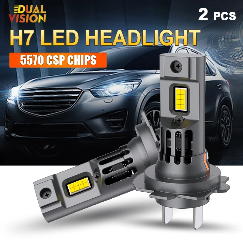 

2Pcs Mini H7 LED Car Headlight Bulb 800W CSP For Headlamp 4300K 6000K 8000K Wireless Auto Fog Lamps H7 Led Turbo Automobile