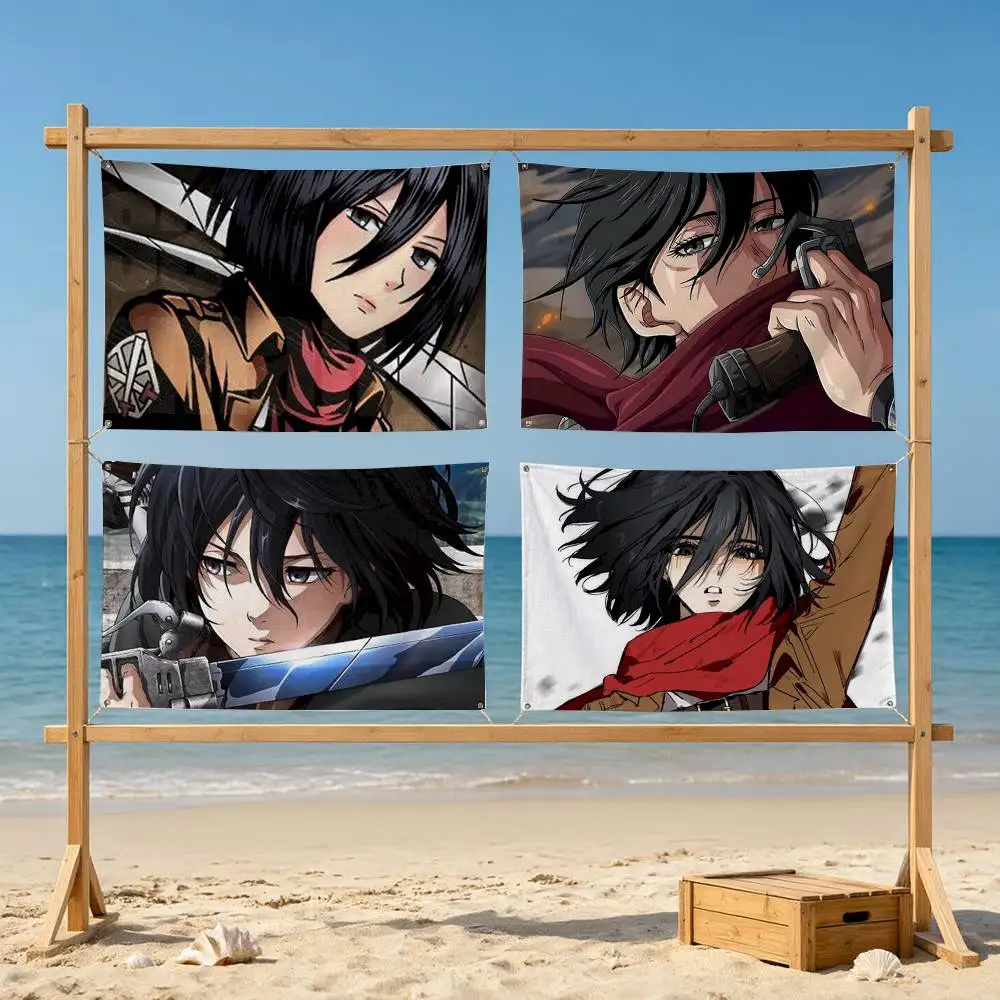 Mikasa Ackerman Attack on Titan  Flags for Bedrooms Home Decor Items Outdoor Decors Garage Decoration Flaga