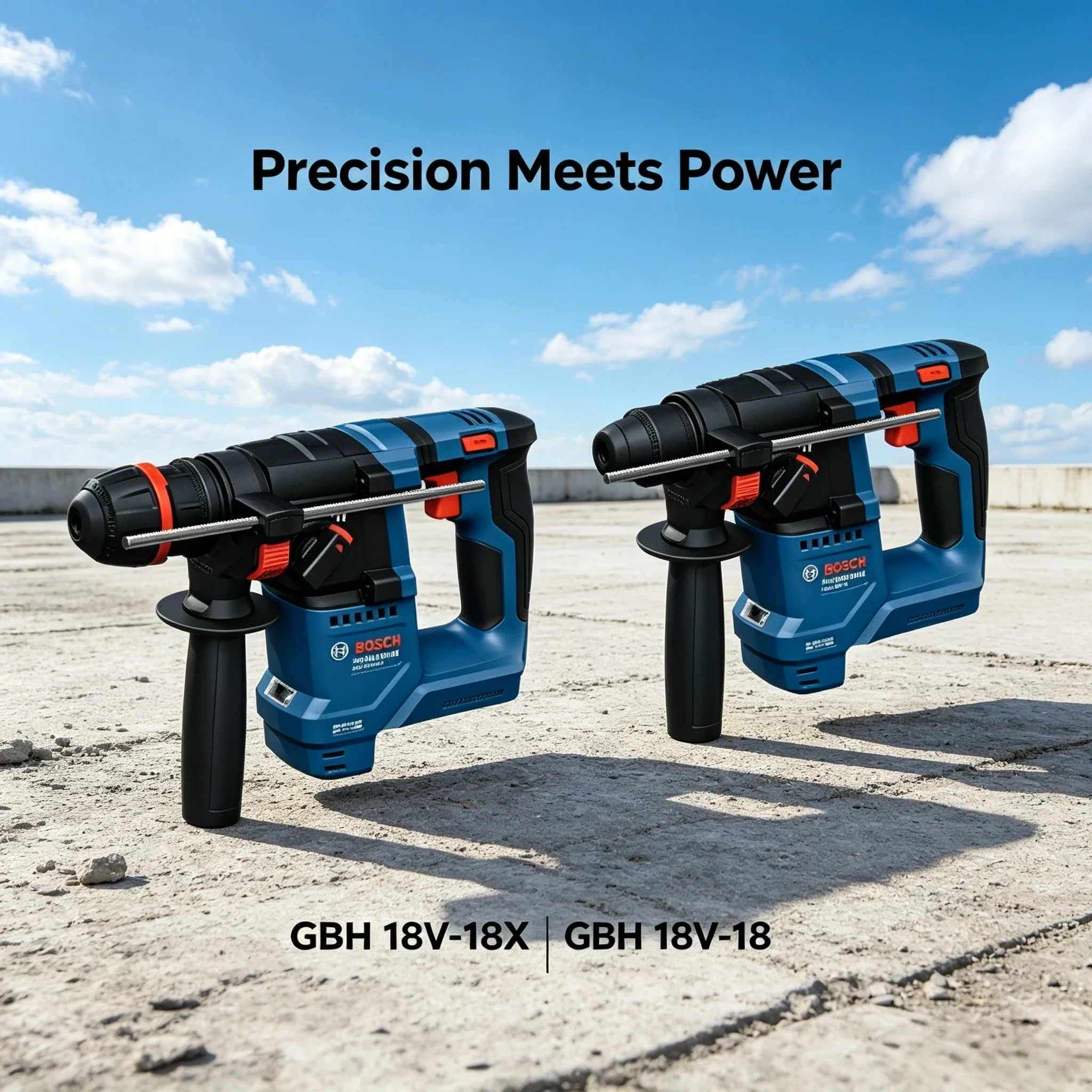 Portable Bosch GBH 18V-18 / 18X 18V Hammer Drill Handy Body Layout for Site Wall Mounting and Building Maintenance Operations