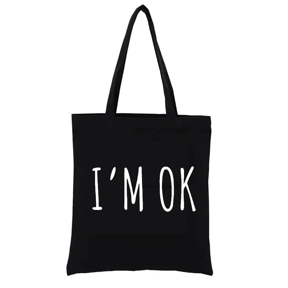 

Not in the Mood Spoken Language Personality Casual Totes Female Handbags Eco Bag S Woven Tote Bags Aesthetic Totebag Shopper