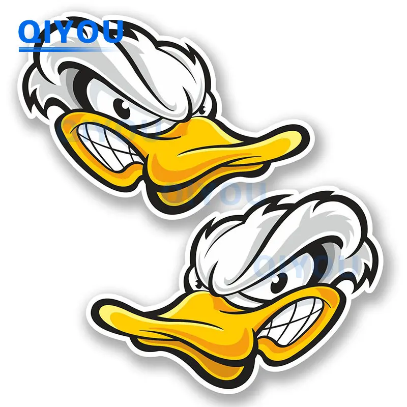 

Personalized Angry White Duck Head Cartoon Car Stickers for Die-cut PVC Decal Used for Car Body Windshield Pull Rod Boxes