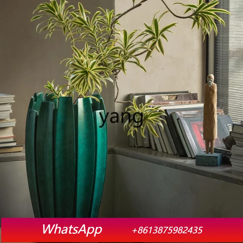 

C XAgarwood Flower Pot Mid-Ancient Floor-Standing Decorations Decoration Gift Simple Plant Bonsai