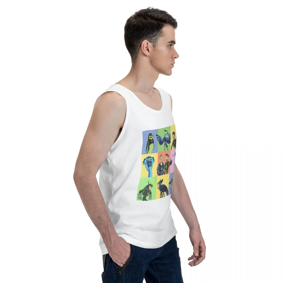 Wild Kratts Creature Powers 100% Cotton Men's Sweatshirt Vest Sleeveless Clothing Tees Men Tank Tops T-shirt
