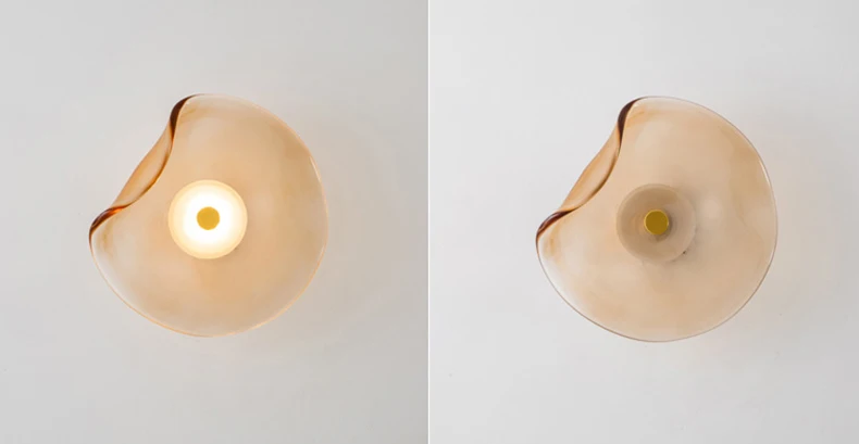 Art Amber Gray Glass LED Wall Light 3000K Sconce