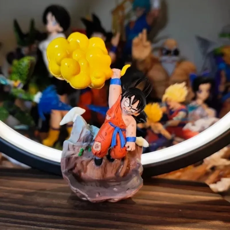 Фигурки Dragon Ball Son Goku, 10 см, версия Q, Kawaii, модель, поврежденная боевой и выхлопная игрушка, украшение в виде облаков, подарочная игрушка