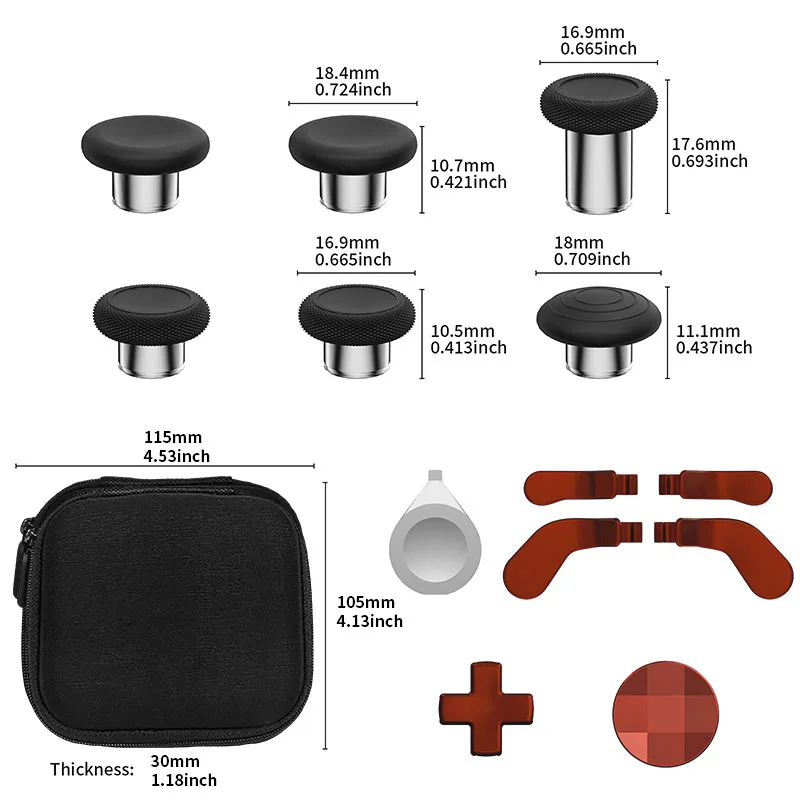 13 w 1 Metalowe Nakładki na Joysticki do Kontrolera Xbox One Elite Series 2, 6 Wymienne Gałki, 4 Paddle i D-Pad, Akcesoria — zdjęcie produktu 2