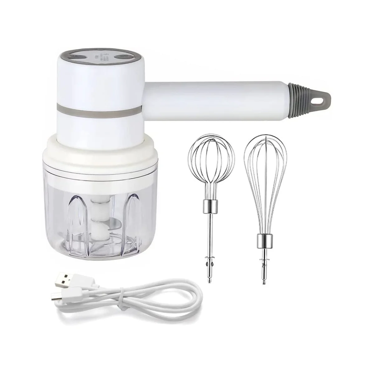 Hand Mixer Cordless Electric Blender Portable Multi- Food Beater for Mixing Eggs Whipping Cream Chopping Garlic A