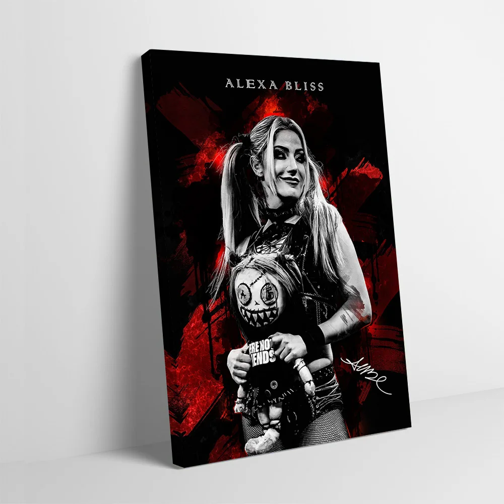 Alexa Bliss avec affiche, peinture sur toile imprimée personnalisable pour images, baguette d'art murale Deko, décoration intérieure de chambre à coucher