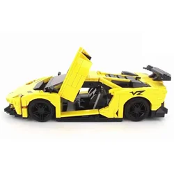 Awesome Creative MOC Car Series The Yellow Flash Racing Car Set Building Blocks Bricks Home Decoration for Kids Gift