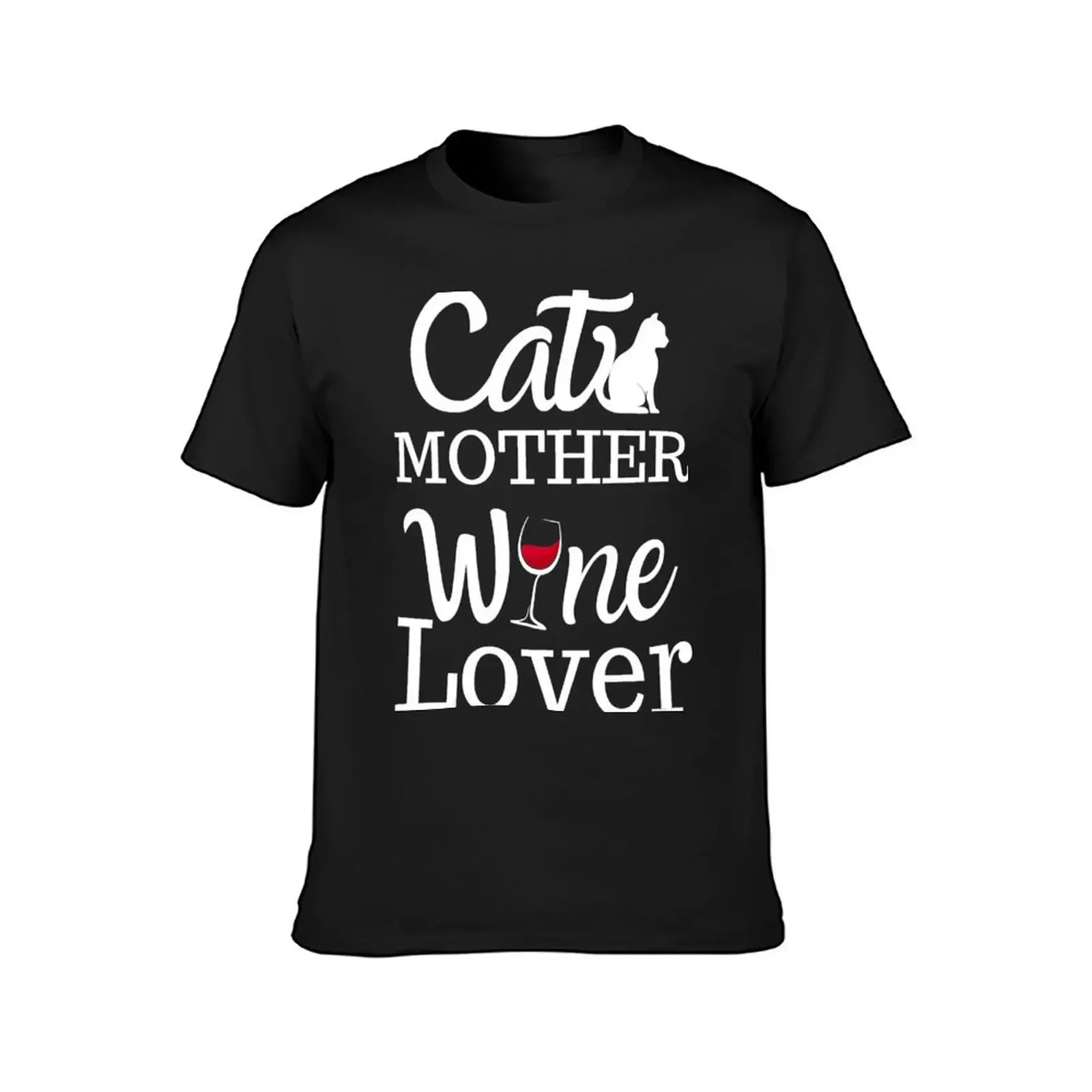 Womens Cat Mother Wine Lover Cat Wine Women's Wine Glass Fun T-Shirt man clothes customs anime shirts men