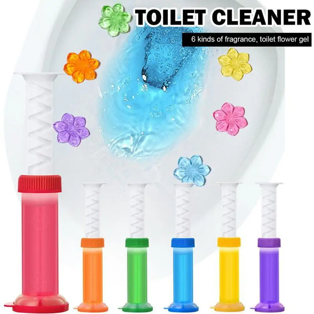 1pcs Flower Toilet Cleaner Gel Syringe Aromatic Drain Toilet Cleaning Detergent Air Freshener Remove Odors Home Bathroom Tool