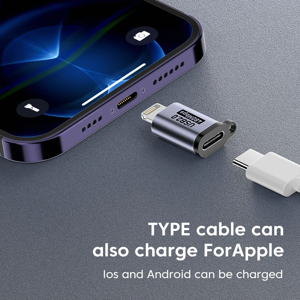 Adaptador tipo C a Lightning para iphone, adaptador Micro USB a USB C de 480Mbps, carga rápida, transferencia de datos, adaptador de IOS a Micro USB