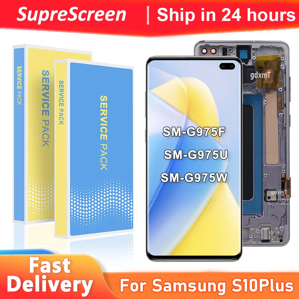 

AMOLED S10 + ЖК-дисплей для SAMSUNG S10 Plus G975F/DS G9750, ЖК-дисплей, дигитайзер сенсорного экрана в сборе для экрана Samsung S10Plus
