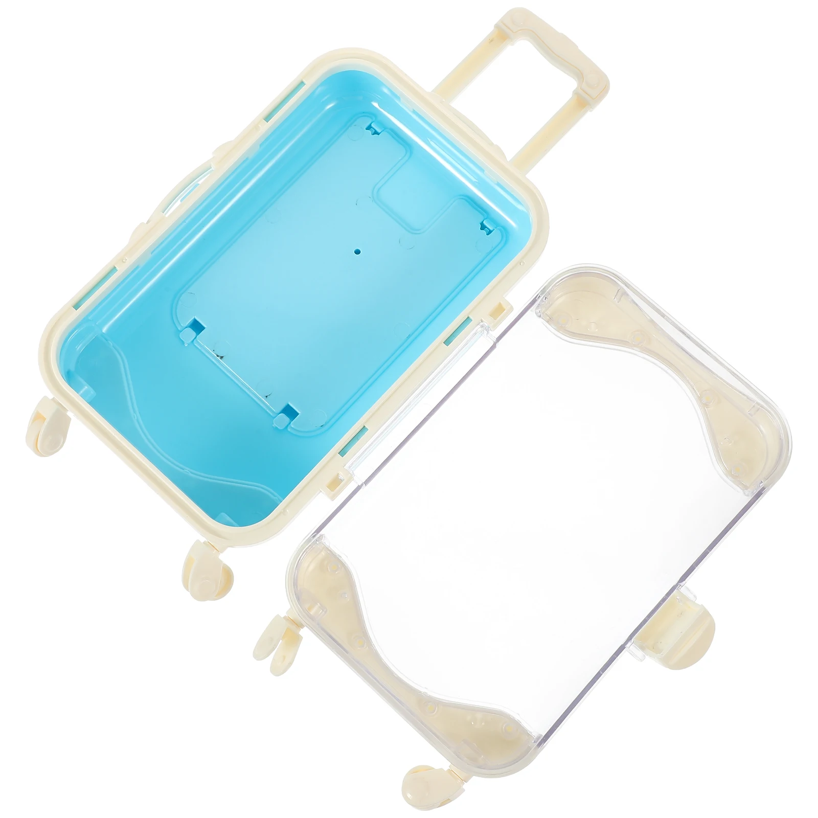 

Simulation Traveling Case Plastic Kids Role Play Trinket Storage Miniature Luggage House Decor Toddler Playhouse Pretend