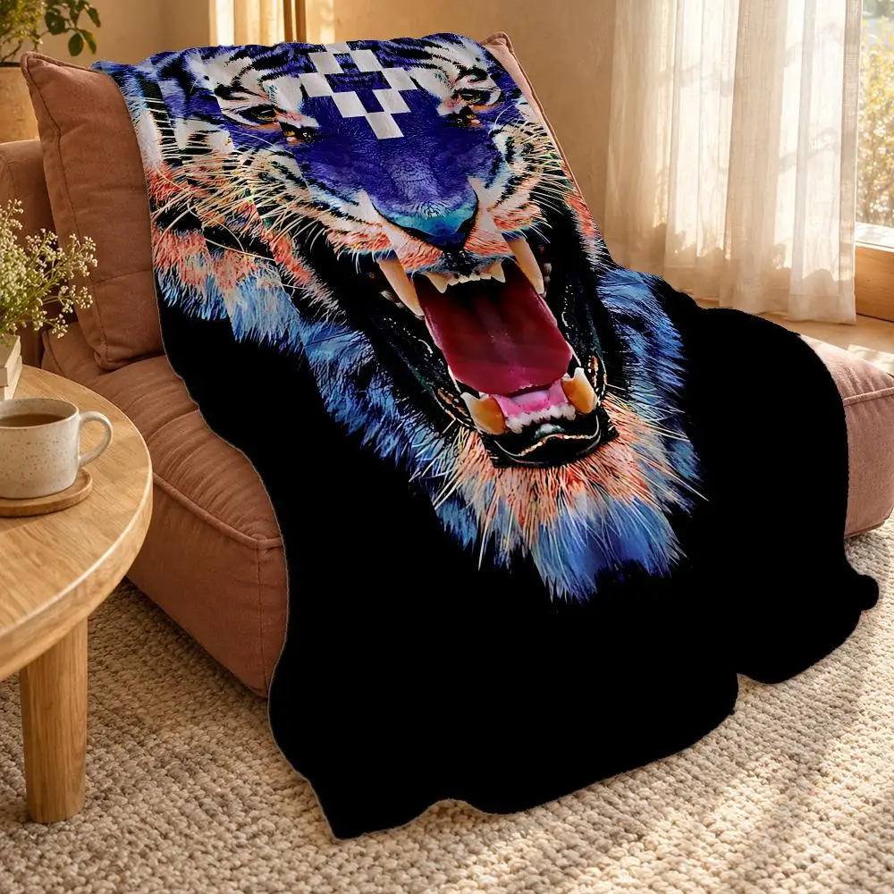 Trend Brand M-Marcelo Burlon Throw Double Sided Flannel Throw Blanket Soft Travel Camping Sofa Bed Home