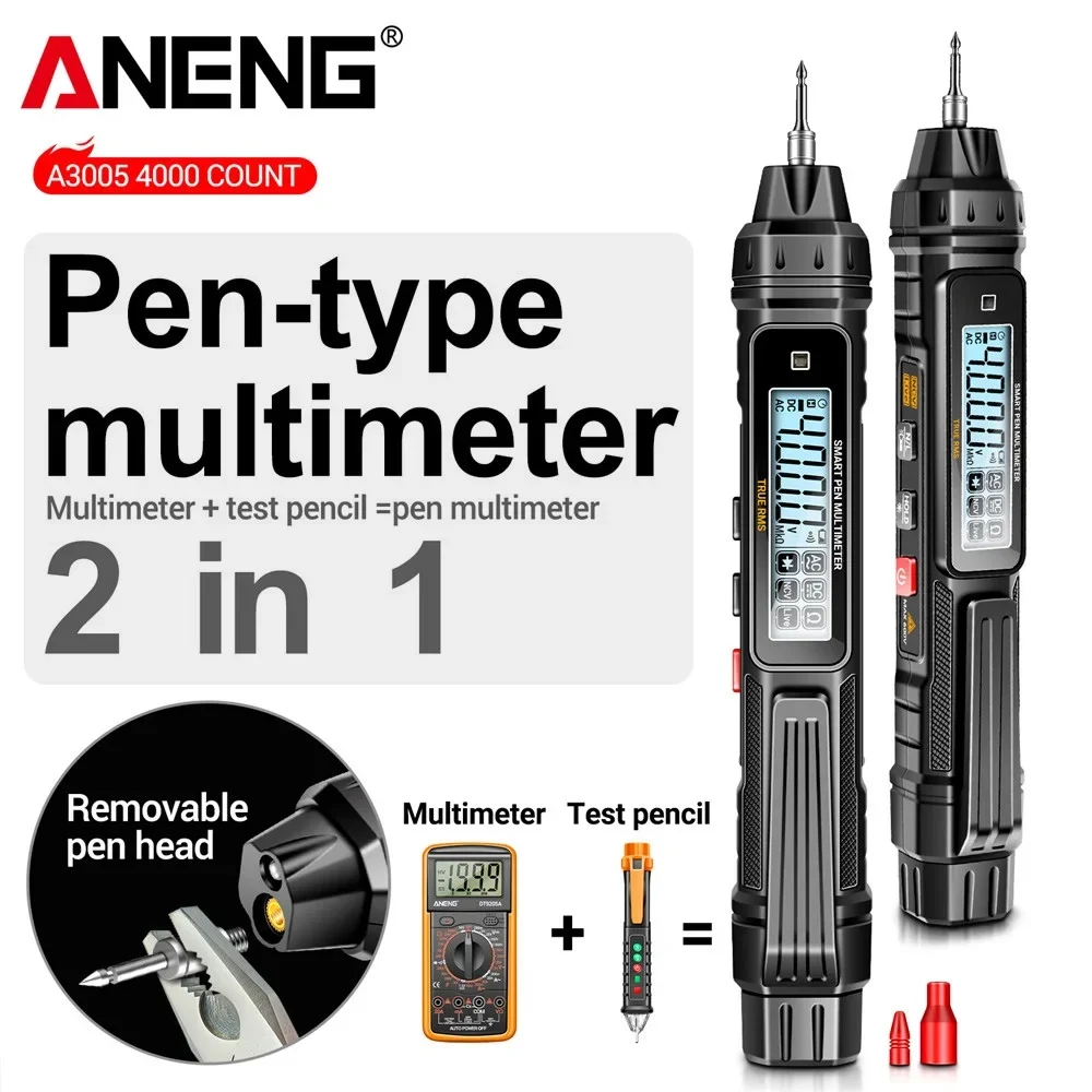 ANENG A3005 Digital Multimeter Pen Type 4000 Counts Professional Meter Non-Contact Auto AC/DC Voltage Ohm Diode Tester For Tool