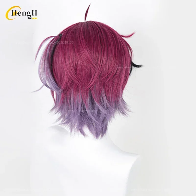 In Stock Anime Synthetic Doppio Dropscythe Short 30cm Gradient Cosplay Anime Wig Heat Resistant Hair Halloween Wigs + A Wig Cap