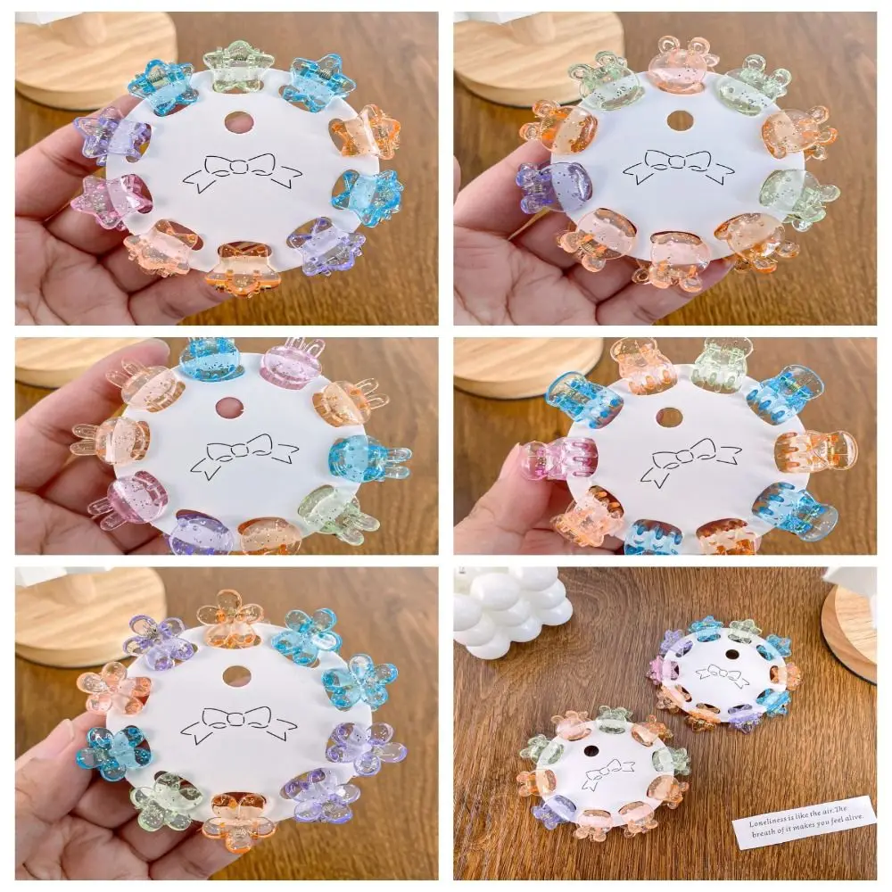 

Hair Accessories Mini Hair Claw Transparent Candy Color Flower Mini Hair Claw Hair Clip Hair Ornaments Star Hair Crab Clip