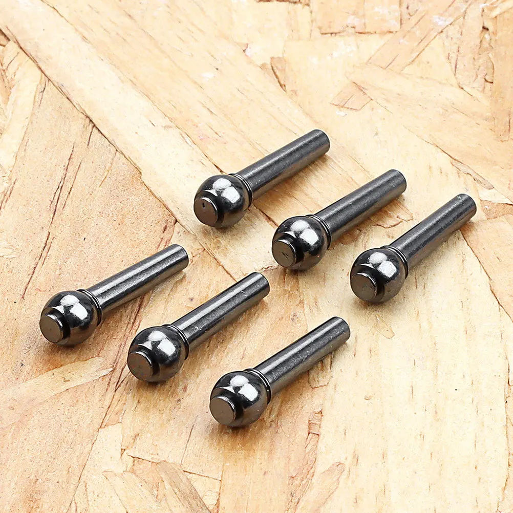 

6 Pcs Guitar Replacement Pegs Pin For Acoustic Bridge Parts Black and Accessories