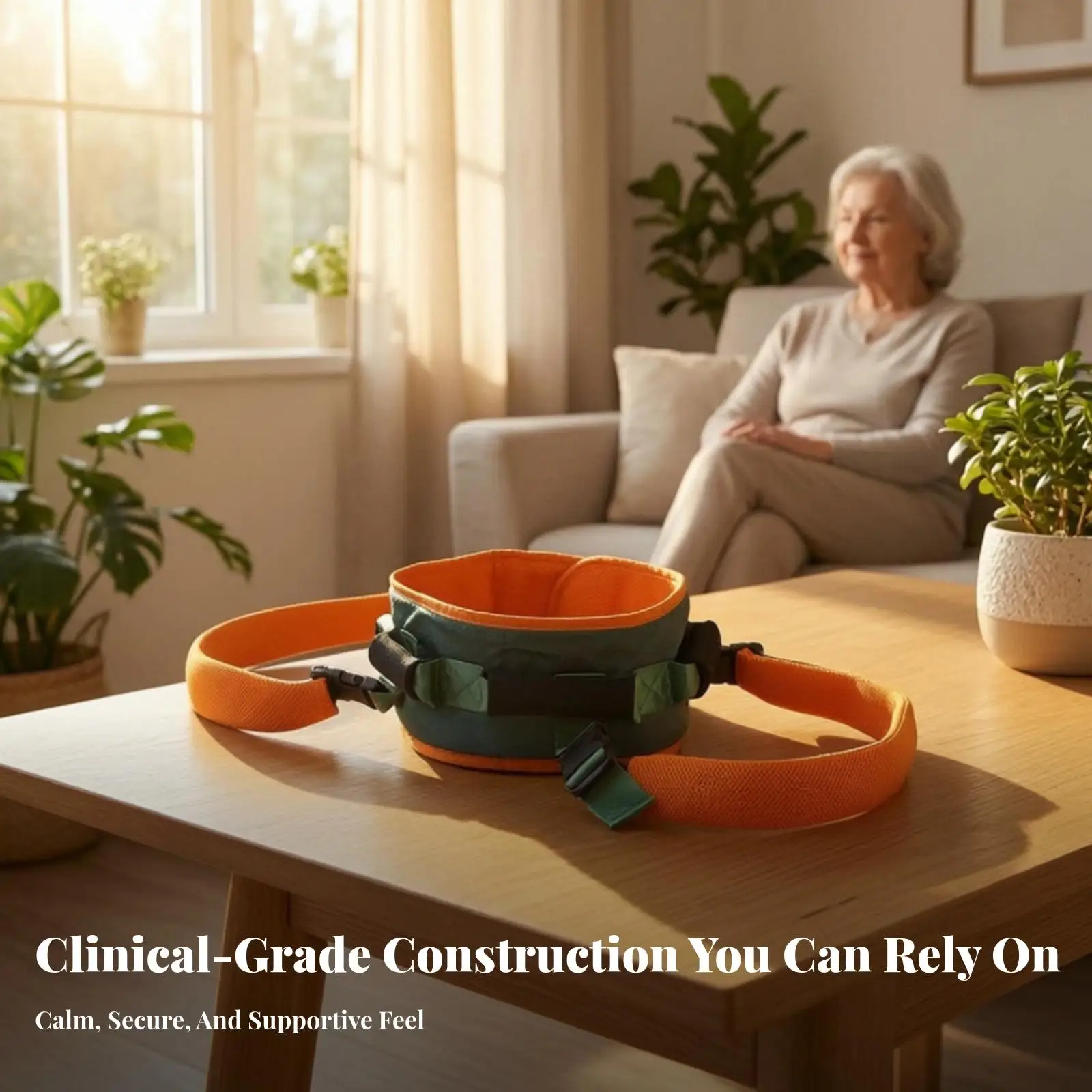 Caregiver Transfer Gait Belt with Breathable Oxford Cloth and Mesh for Secure Standing and Walking Assistance